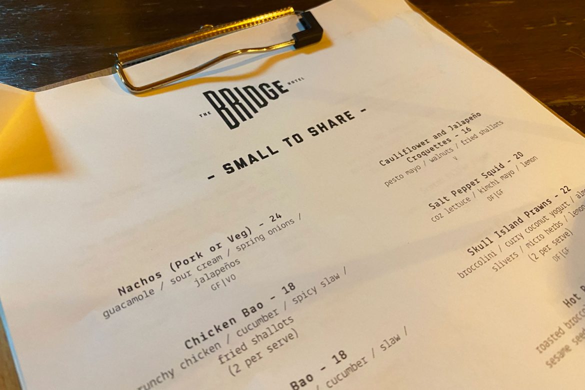 The Bridge Hotel Menu